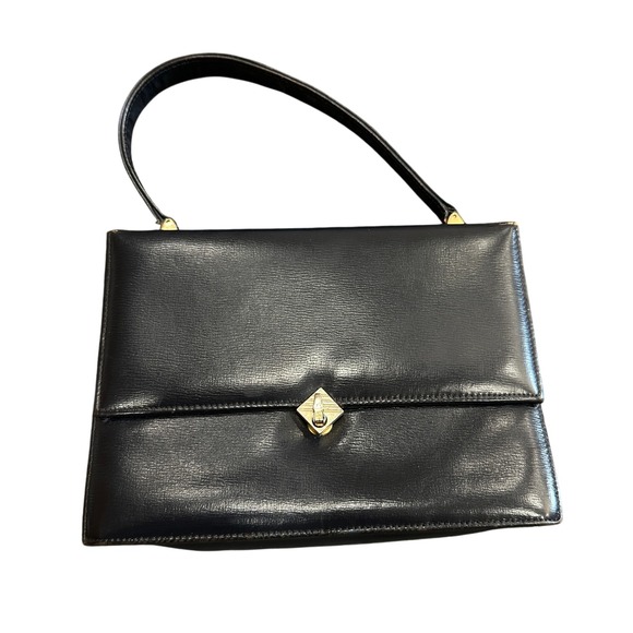 Vintage Navy Blue Box Handbag Clutch Purse Evening Formal Party Bag - Picture 1 of 10